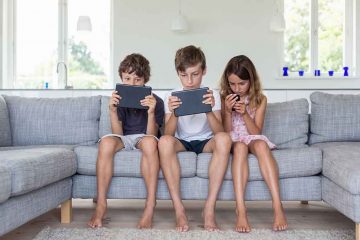 gyerek, tablet, telefon, internet